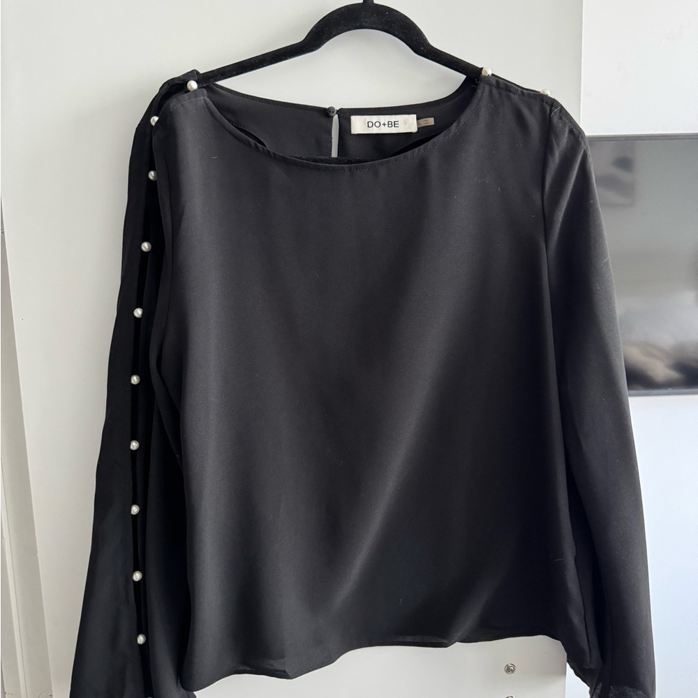 DO+BE Black Pearl-Embellished Women's Top